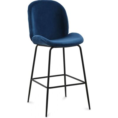 PRIVATEFLOOR Elias Velvet Bar Stool - Retro Scandinavian Style - 51x47x109cm PRIVATEFLOOR Elias Velvet Bar Stool - Retro Scandinavian Style - 51x47x109cm