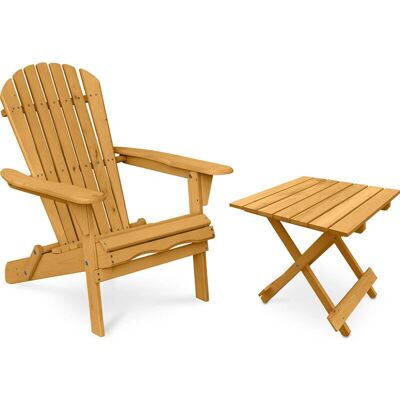 PRIVATEFLOOR Garden Furniture Set - Adirondack Chairs & Table PRIVATEFLOOR Garden Furniture Set - Adirondack Chairs & Table
