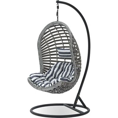 PRIVATEFLOOR Garden Swing Chair - Egg Style - Boho Bali - Gray PRIVATEFLOOR Garden Swing Chair - Egg Style - Boho Bali - Gray
