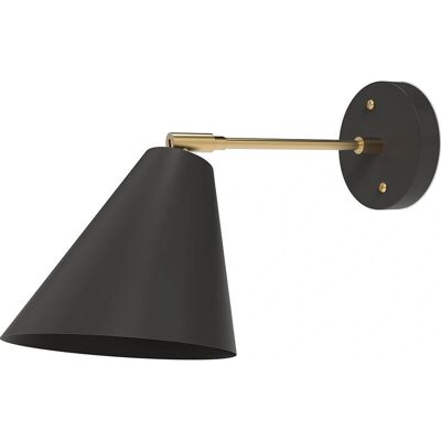 PRIVATEFLOOR Lámpara de Pared Escandinava - Pantalla Ajustable de Latón - 26cm PRIVATEFLOOR Lámpara de Pared Escandinava - Pantalla Ajustable de Latón - 26cm