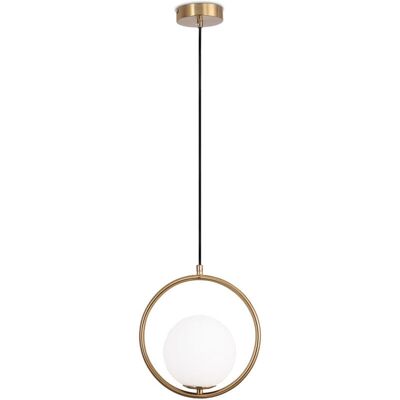 PRIVATEFLOOR Moderne Deckenleuchte Opalstahl Weißglas Gold PRIVATEFLOOR Moderne Deckenleuchte Opalstahl Weißglas Gold
