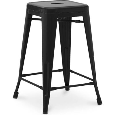 PRIVATEFLOOR Taburete Alto Industrial en Acero Negro - 60 cm - Stylix PRIVATEFLOOR Taburete Alto Industrial en Acero Negro - 60 cm - Stylix