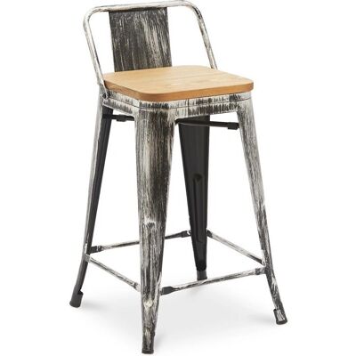 PRIVATEFLOOR Steel and Wood Industrial Bar Stool - 60cm PRIVATEFLOOR Steel and Wood Industrial Bar Stool - 60cm