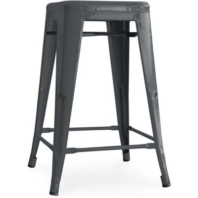 PRIVATEFLOOR Dunkelgraues Industrie-Barhocker - 60cm PRIVATEFLOOR Dunkelgraues Industrie-Barhocker - 60cm