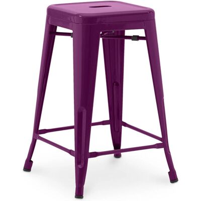 PRIVATEFLOOR Steel Violet Industrial Bar Stool - 60cm PRIVATEFLOOR Steel Violet Industrial Bar Stool - 60cm