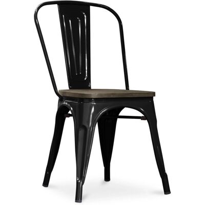 Silla de comedor de acero y madera Stylix - Diseño industrial Silla de comedor de acero y madera Stylix - Diseño industrial