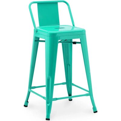 PRIVATEFLOOR Pastel green Steel Bar Stool - Industrial Type PRIVATEFLOOR Pastel green Steel Bar Stool - Industrial Type