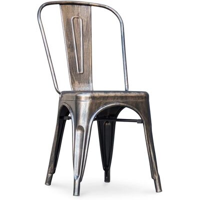 Chaise de salle à manger industrielle PRIVATEFLOOR - Bronze métallisé - 85.5cm - Publicité Chaise de salle à manger industrielle PRIVATEFLOOR - Bronze métallisé - 85.5cm - Publicité