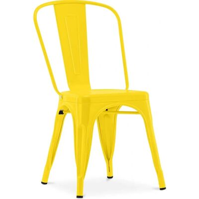 PRIVATEFLOOR Giallo Chaise de Salle à Manger en Acier Industriel - Publicité PRIVATEFLOOR Giallo Chaise de Salle à Manger en Acier Industriel - Publicité