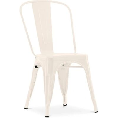 Silla de comedor de acero industrial PRIVATEFLOOR - Crema Silla de comedor de acero industrial PRIVATEFLOOR - Crema