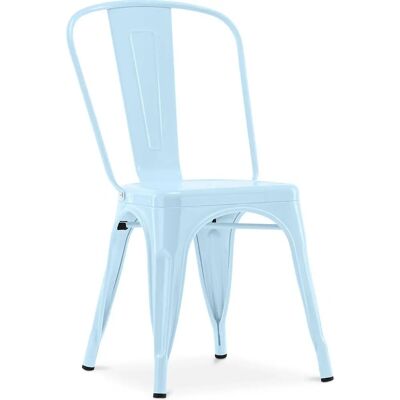 Sedia da pranzo in acciaio PRIVATEFLOOR - Azzurro - 44x47x86cm Sedia da pranzo in acciaio PRIVATEFLOOR - Azzurro - 44x47x86cm