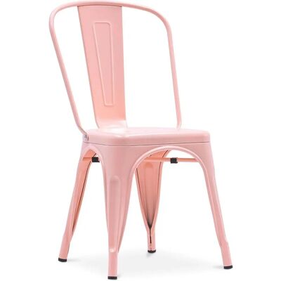 PRIVATEFLOOR Naranja pastel Steel Industrial Dining Chair - Dining Chair PRIVATEFLOOR Naranja pastel Steel Industrial Dining Chair - Dining Chair
