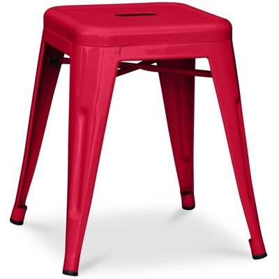 PRIVATEFLOOR Steel Industrial Stool - 45cm - Red - Durable & Stylish PRIVATEFLOOR Steel Industrial Stool - 45cm - Red - Durable & Stylish