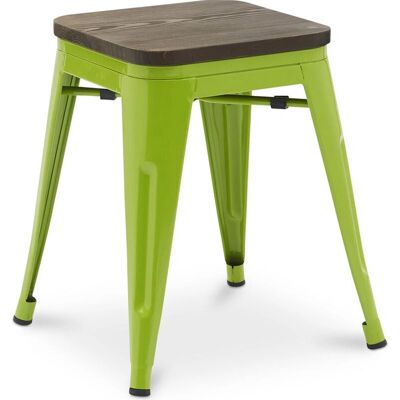 PRIVATEFLOOR Industrial Style Bar Stool - Wood Steel - 45cm - New Edition - Light Green PRIVATEFLOOR Industrial Style Bar Stool - Wood Steel - 45cm - New Edition - Light Green