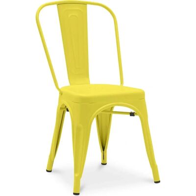 PRIVATEFLOOR Silla de comedor de acero industrial moderna - 3 colores PRIVATEFLOOR Silla de comedor de acero industrial moderna - 3 colores