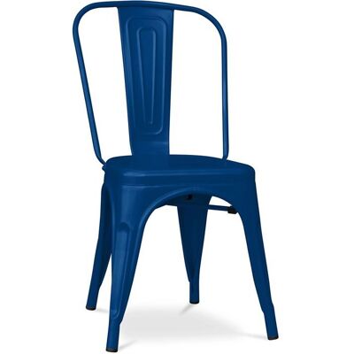 Silla de acero industrial PRIVATEFLOOR - Azul oscuro - Muebles de comedor Silla de acero industrial PRIVATEFLOOR - Azul oscuro - Muebles de comedor