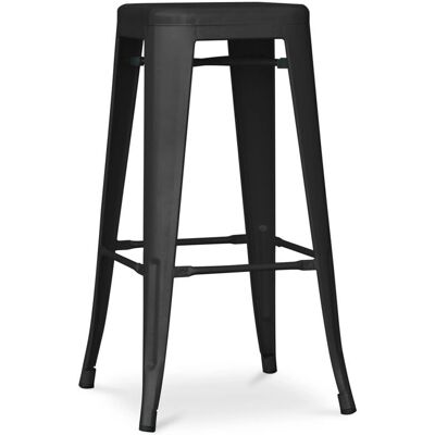 PRIVATEFLOOR Sgabello da Bar Industriale - 76cm - Nero PRIVATEFLOOR Sgabello da Bar Industriale - 76cm - Nero