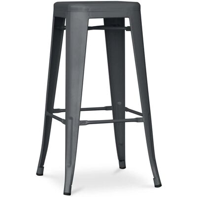 PRIVATEFLOOR Tabouret de Bar Industriel en Acier - 76cm - Gris Foncé - Empilable - Nouvelle Édition - Publicité PRIVATEFLOOR Tabouret de Bar Industriel en Acier - 76cm - Gris Foncé - Empilable - Nouvelle Édition - Publicité