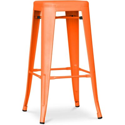 PRIVATEFLOOR Steel Industrial Bar Stool - 76cm - Orange - Stylish Design PRIVATEFLOOR Steel Industrial Bar Stool - 76cm - Orange - Stylish Design