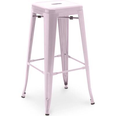 PRIVATEFLOOR Stylix Industrial Steel Bar Stool - Pastel Pink - 76cm PRIVATEFLOOR Stylix Industrial Steel Bar Stool - Pastel Pink - 76cm