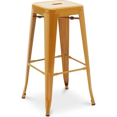 PRIVATEFLOOR Steel Industrial Bar Stool - 76cm - Gold - Stylish Design PRIVATEFLOOR Steel Industrial Bar Stool - 76cm - Gold - Stylish Design