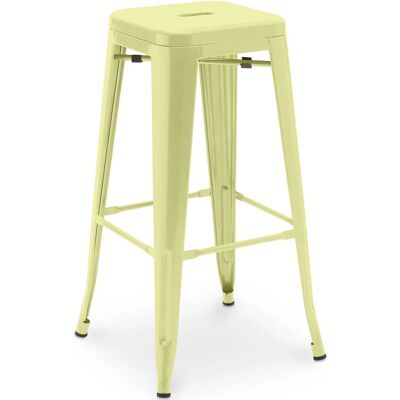 PRIVATEFLOOR Taburete de acero industrial - 76cm - Amarillo pastel PRIVATEFLOOR Taburete de acero industrial - 76cm - Amarillo pastel