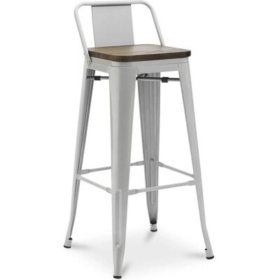 BANCO INDUSTRIAL DE MADERA Y ACERO PRIVATFLOOR - 76cm - Gris claro BANCO INDUSTRIAL DE MADERA Y ACERO PRIVATFLOOR - 76cm - Gris claro