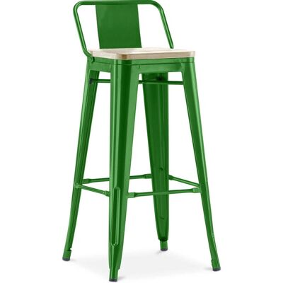 PRIVATEFLOOR Grüner Industrieller Barhocker mit Rückenlehne - 76cm PRIVATEFLOOR Grüner Industrieller Barhocker mit Rückenlehne - 76cm