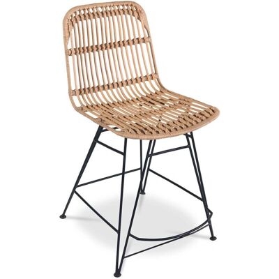 Privatefloor Rattan Dining Chair - Boho Bali Style - Black - Steel & Rattan - Black Privatefloor Rattan Dining Chair - Boho Bali Style - Black - Steel & Rattan - Black