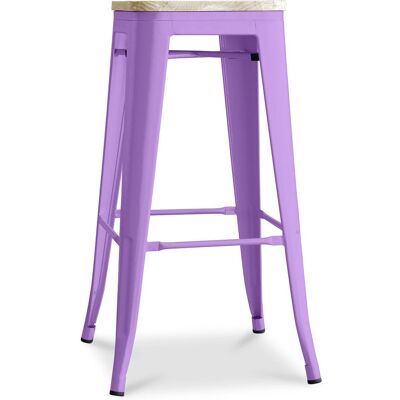 PRIVATEFLOOR Viola Chiaro Barhocker - Industrie Design - Stahl & Holz - 76cm PRIVATEFLOOR Viola Chiaro Barhocker - Industrie Design - Stahl & Holz - 76cm