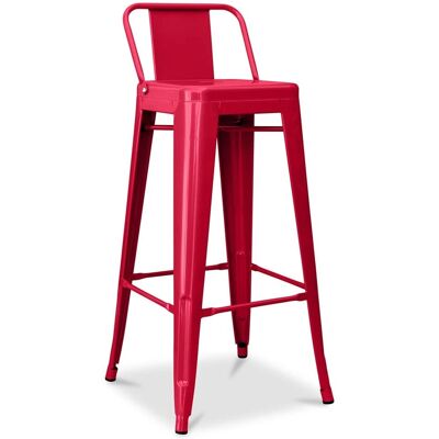 PRIVATEFLOOR Steel Industrial Bar Stool - 76cm - New Edition - Red PRIVATEFLOOR Steel Industrial Bar Stool - 76cm - New Edition - Red