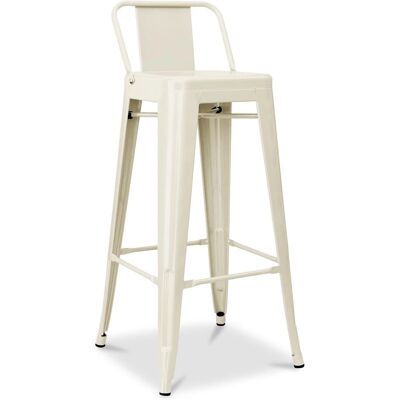 PRIVATEFLOOR Steel Industrial Bar Stool - 76cm - Crema - Stylish PRIVATEFLOOR Steel Industrial Bar Stool - 76cm - Crema - Stylish