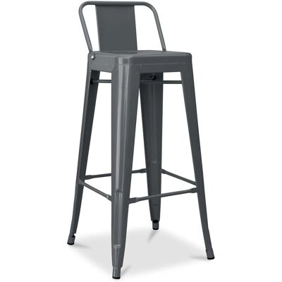 PRIVATEFLOOR Steel Industrial Bar Stool - 76cm - Dark Gray - Modern Design PRIVATEFLOOR Steel Industrial Bar Stool - 76cm - Dark Gray - Modern Design