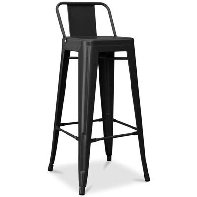 PRIVATEFLOOR Steel Industrial Bar Stool - 76cm - Black PRIVATEFLOOR Steel Industrial Bar Stool - 76cm - Black