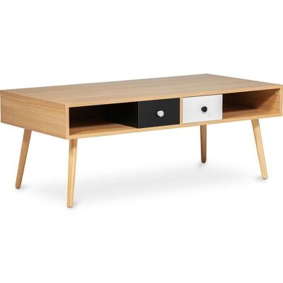 PRIVATEFLOOR Pine Scandinavian Coffee Table - Natural Wood - 60x120x46cm PRIVATEFLOOR Pine Scandinavian Coffee Table - Natural Wood - 60x120x46cm