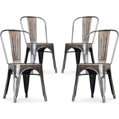 PRIVATEFLOOR X4 Dining Chairs - Industrial Design - Bronze Metallized PRIVATEFLOOR X4 Dining Chairs - Industrial Design - Bronze Metallized