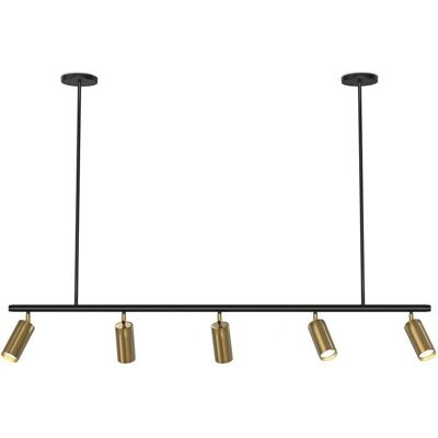 PRIVATEFLOOR Lámpara de Techo Rail Dorada Ajustable - 110cm - Estilo Industrial PRIVATEFLOOR Lámpara de Techo Rail Dorada Ajustable - 110cm - Estilo Industrial
