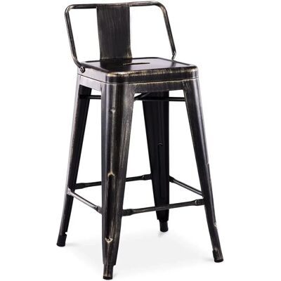 PRIVATEFLOOR Bar Stool with Backrest - Industrial Design - 60cm - New Edition PRIVATEFLOOR Bar Stool with Backrest - Industrial Design - 60cm - New Edition