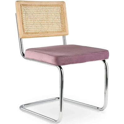 Chaise de Salle à Manger Martha Rosa en Rotin et Velours - Chaise - Publicité Chaise de Salle à Manger Martha Rosa en Rotin et Velours - Chaise - Publicité