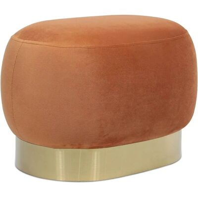 PRIVATEFLOOR Puff Naranja de Terciopelo - Sgabello - 36x54x41cm PRIVATEFLOOR Puff Naranja de Terciopelo - Sgabello - 36x54x41cm