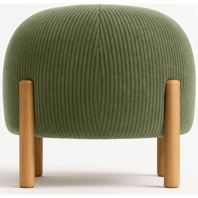 PRIVATEFLOOR Pouf Marrakesh - Ronde Tapissée en Velours avec Pieds en Bois Naturel - Publicité PRIVATEFLOOR Pouf Marrakesh - Ronde Tapissée en Velours avec Pieds en Bois Naturel - Publicité