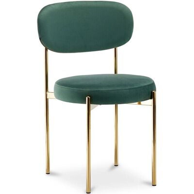 Silla de comedor Privatefloor Verde oscuro de terciopelo - Elegante y duradera Silla de comedor Privatefloor Verde oscuro de terciopelo - Elegante y duradera