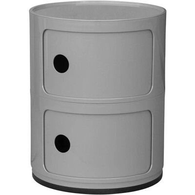 PRIVATEFLOOR - Compact Storage Container - 2 Drawers - Gray - Impact-Resistant - Storage Furniture PRIVATEFLOOR - Compact Storage Container - 2 Drawers - Gray - Impact-Resistant - Storage Furniture