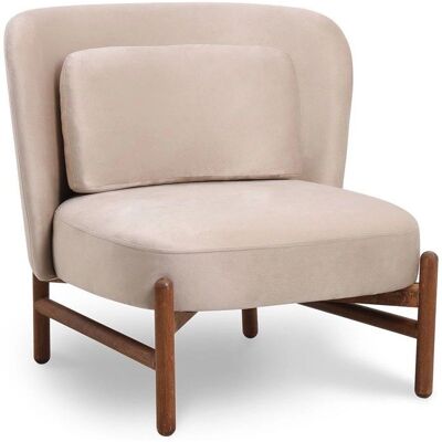 Sillón de Terciopelo Privatefloor - Beige - Elegante y Cómodo Sillón de Terciopelo Privatefloor - Beige - Elegante y Cómodo