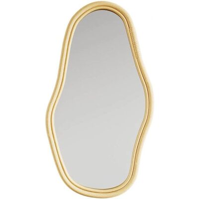 PRIVATEFLOOR Espejo de Pared en Ratán - Diseño Natural y Elegante - 71cm PRIVATEFLOOR Espejo de Pared en Ratán - Diseño Natural y Elegante - 71cm