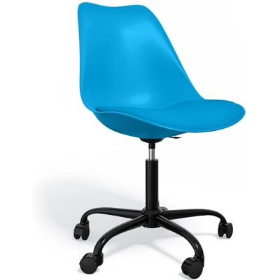Privatefloor Turquoise Office Chair Swivel Vegan Leather Privatefloor Turquoise Office Chair Swivel Vegan Leather
