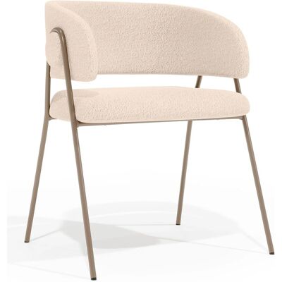 Silla de comedor Champagne Bouclé Charke PRIVATEFLOOR Silla de comedor Champagne Bouclé Charke PRIVATEFLOOR