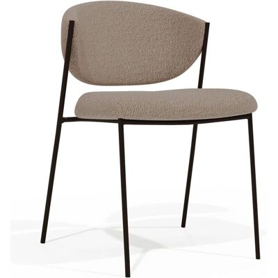 ICONIK INTERIOR Silla de comedor de Bouclé negro - Tapizada, Moderna ICONIK INTERIOR Silla de comedor de Bouclé negro - Tapizada, Moderna