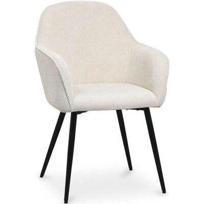 Privatefloor - Beige Velour Dining Chair - Modern Support Privatefloor - Beige Velour Dining Chair - Modern Support