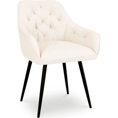 PRIVATEFLOOR Alene White Bouclé Dining Chair - Modern Elegant Seating PRIVATEFLOOR Alene White Bouclé Dining Chair - Modern Elegant Seating